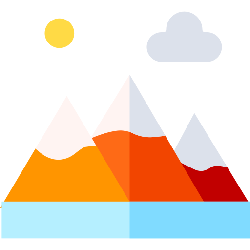 montanha Basic Straight Flat Ícone