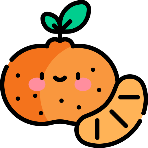 mandarine Kawaii Lineal color icon