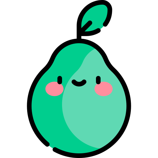 Pear Kawaii Lineal color icon