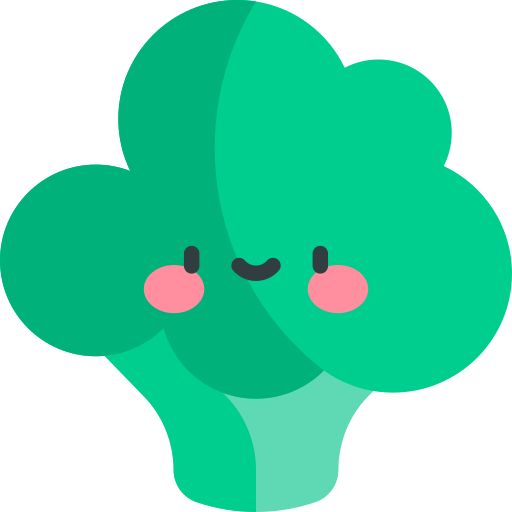 broccoli Kawaii Flat icoon