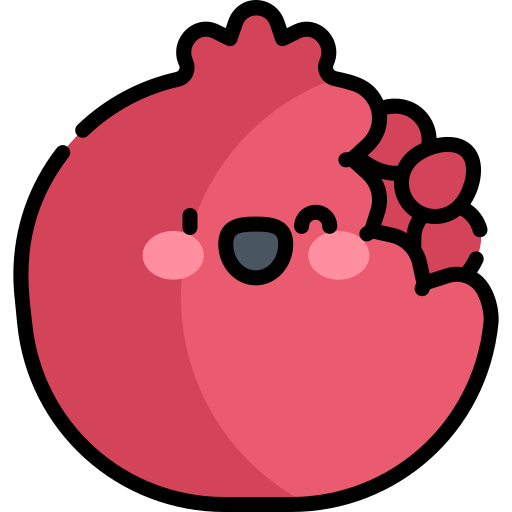 Pomegranate Kawaii Lineal color icon