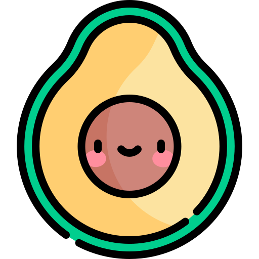avocado Kawaii Lineal color icona