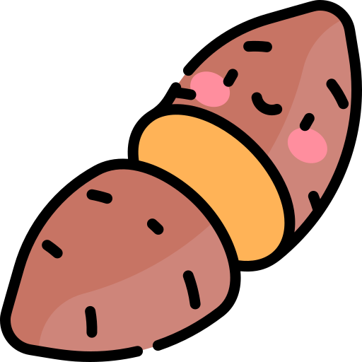 słodki ziemniak Kawaii Lineal color ikona