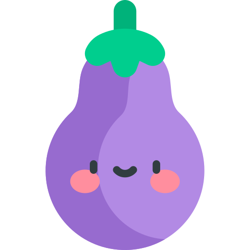 Aubergine Kawaii Flat icon