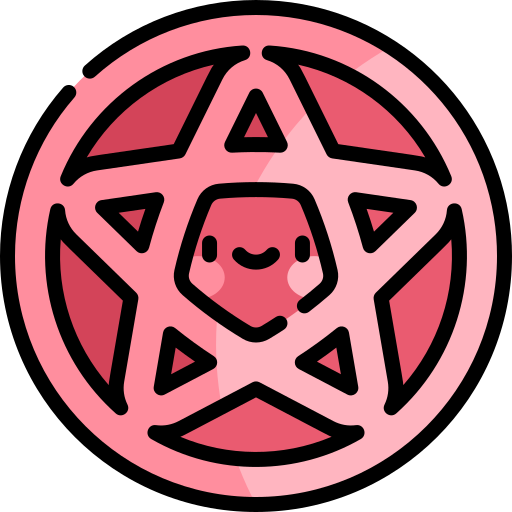 pentagram Kawaii Lineal color icoon