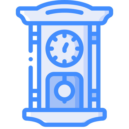 Grandfather clock Basic Miscellany Blue icon