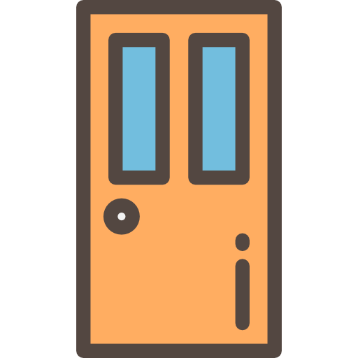 Door Detailed Rounded Lineal color icon