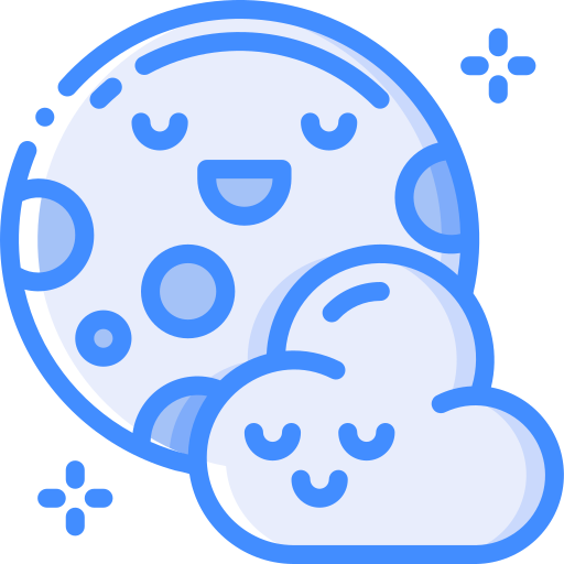 Full moon Basic Miscellany Blue icon