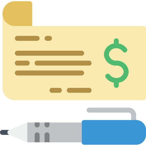 Cheque Basic Miscellany Flat icon