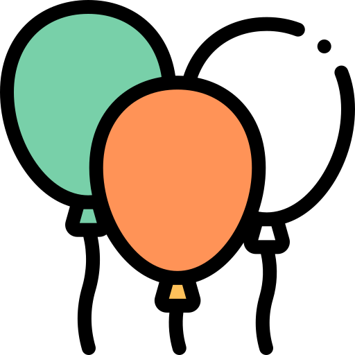 luftballons Detailed Rounded Lineal color icon