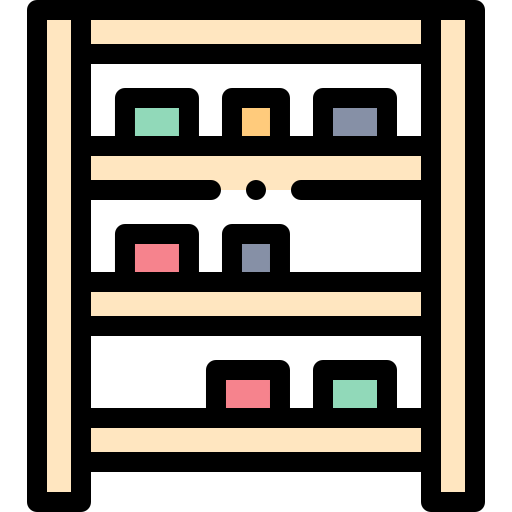 Shelves Detailed Rounded Lineal color icon