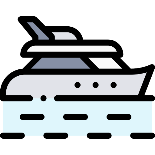 Yacht Detailed Rounded Lineal color icon