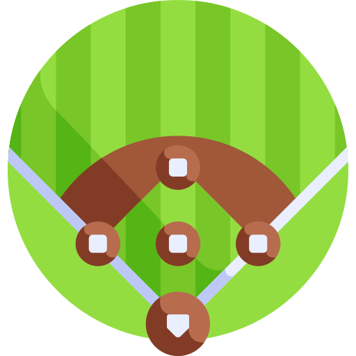 campo da baseball Detailed Flat Circular Flat icona