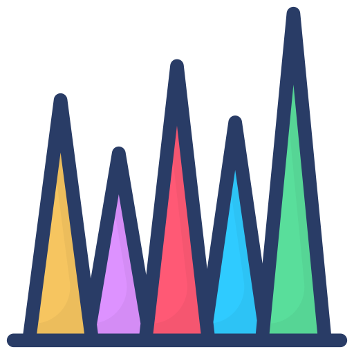 tabla de la pirámide Generic Outline Color icono