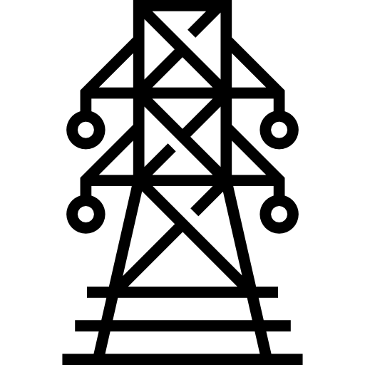 elektrische toren Detailed Straight Lineal icoon