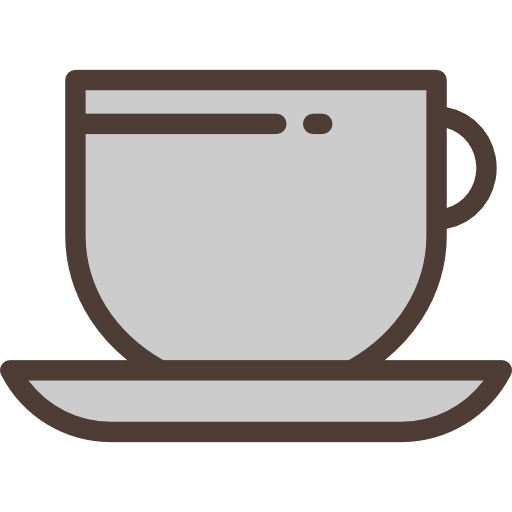 café Detailed Rounded Lineal color icono