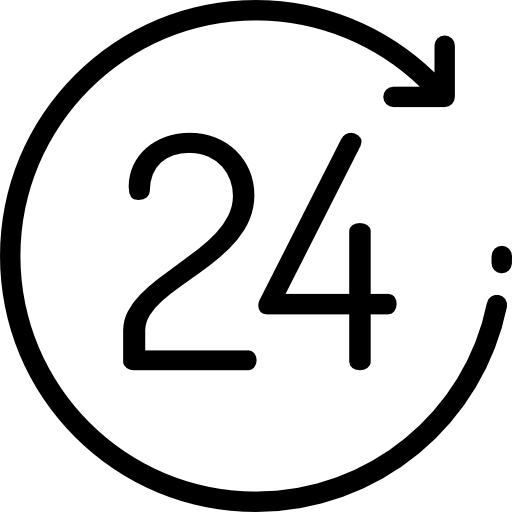 24 시간 Detailed Rounded Lineal icon