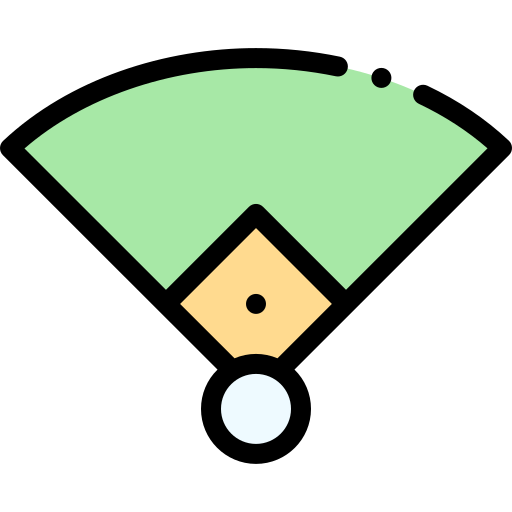 boisko do gry w baseballa Detailed Rounded Lineal color ikona
