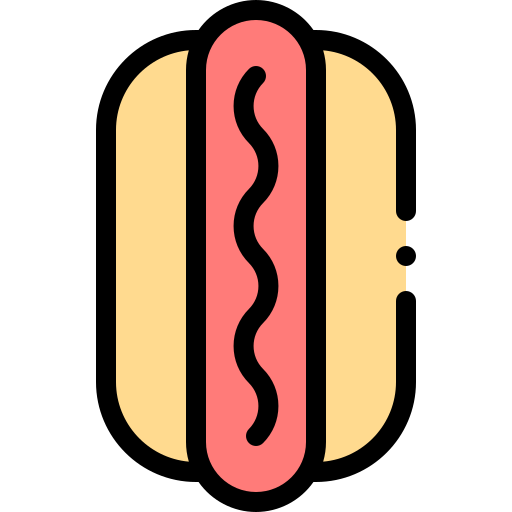 hot dog Detailed Rounded Lineal color ikona