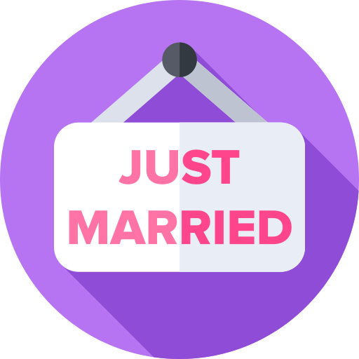 Just married Flat Circular Flat icon