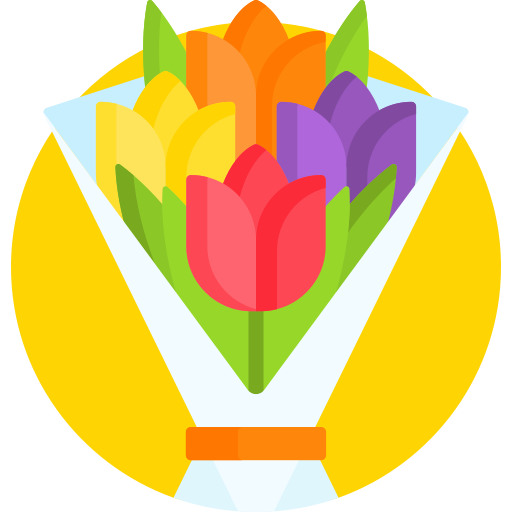Flower bouquet Detailed Flat Circular Flat icon