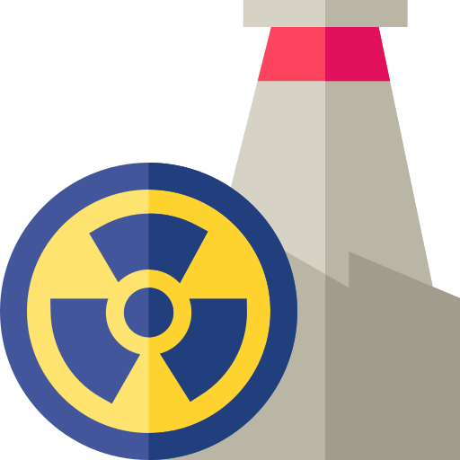 planta nuclear Basic Straight Flat icono