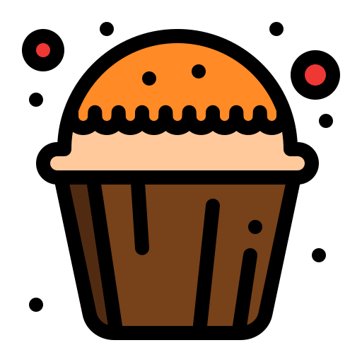 cupcake Flatart Icons Lineal Color icon