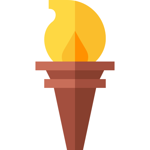 ogień olimpijski Basic Straight Flat ikona