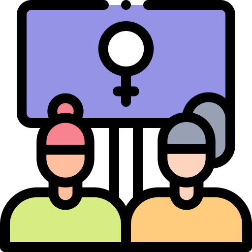 feminismo Detailed Rounded Lineal color icono