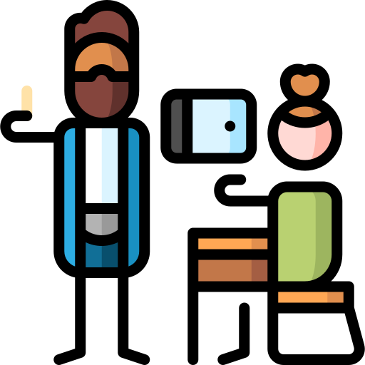 Tablet Puppet Characters Lineal Color icon