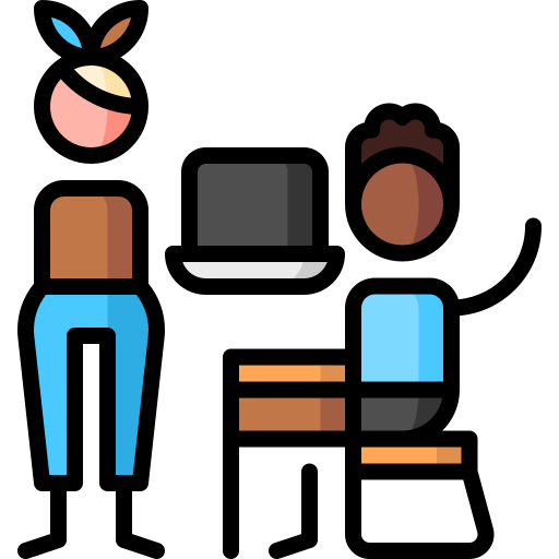 Laptop Puppet Characters Lineal Color icon