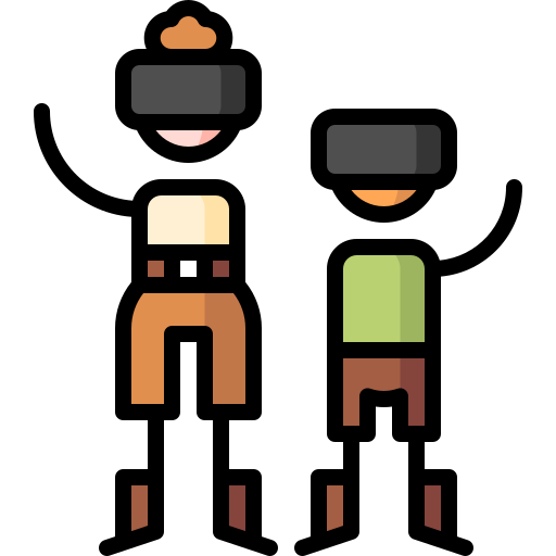 Virtual Puppet Characters Lineal Color icon