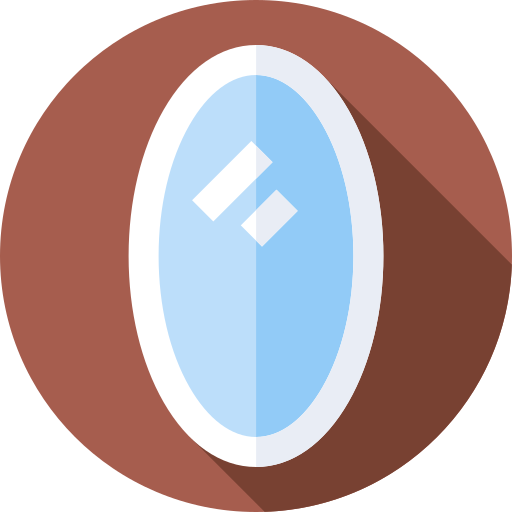 espejo Flat Circular Flat icono