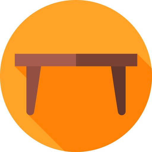 table Flat Circular Flat Icône