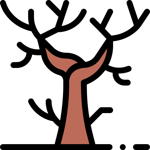 마른 나무 Detailed Rounded Lineal color icon