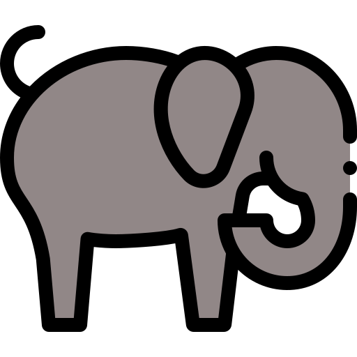 l'éléphant Detailed Rounded Lineal color Icône