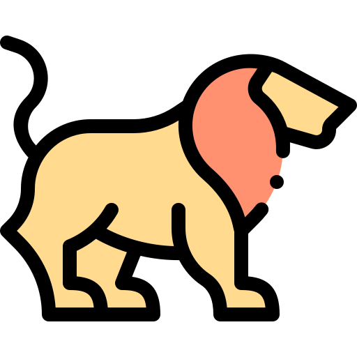 Lion Detailed Rounded Lineal color icon
