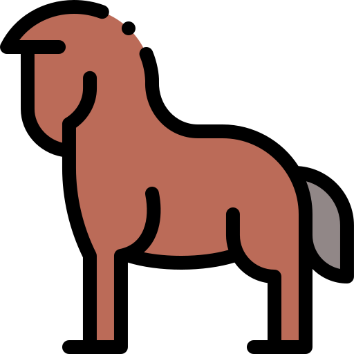 caballo Detailed Rounded Lineal color icono