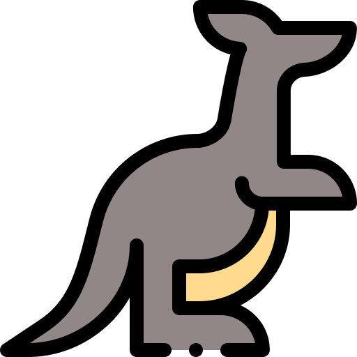 Kangaroo Detailed Rounded Lineal color icon