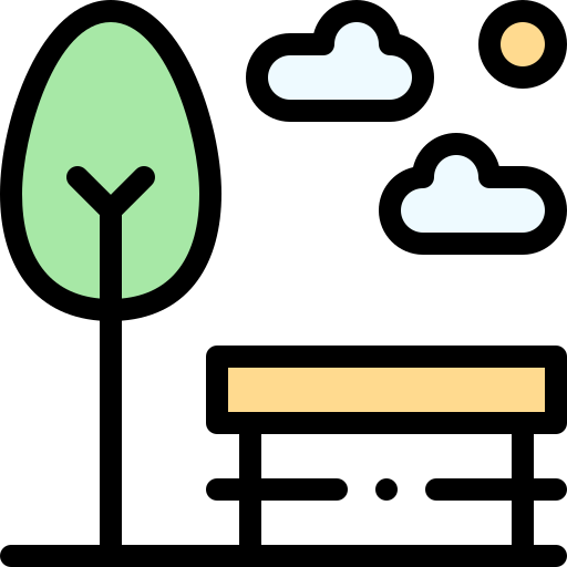 Natural park Detailed Rounded Lineal color icon