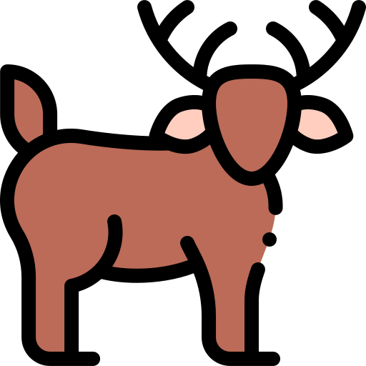 사슴 Detailed Rounded Lineal color icon