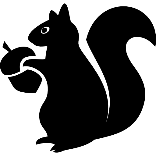 scoiattolo con ghianda  icona