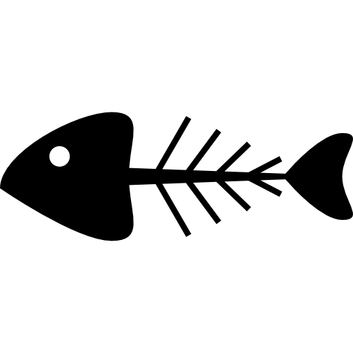 silhueta de espinha de peixe  Ícone