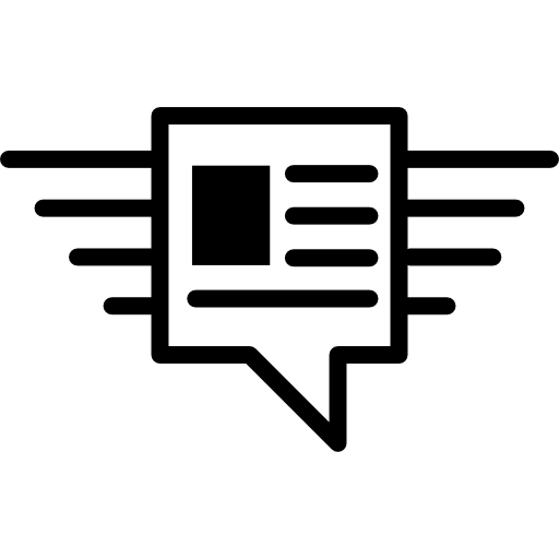 vierkante tekstballon met gesprekslijnen  icoon