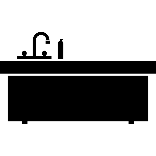 Kitchen sink with faucet silhouette  icon