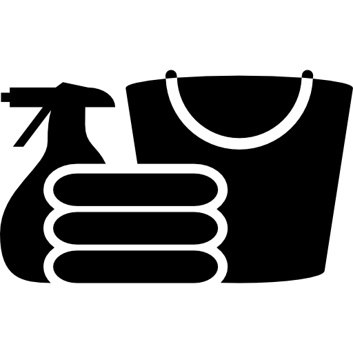 silhouette de matériaux de nettoyage  Icône
