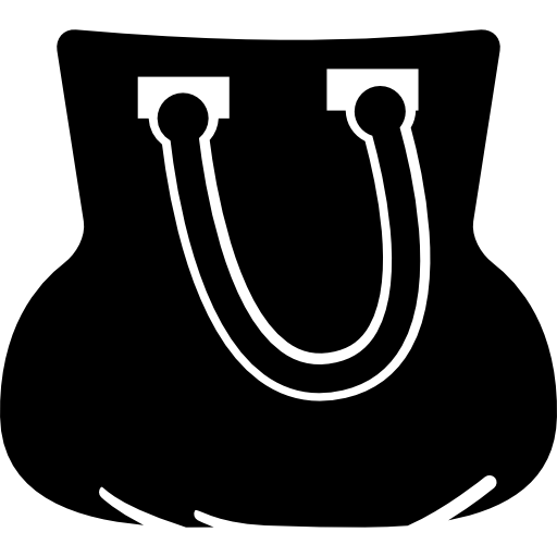vista lateral del bolso negro femenino  icono