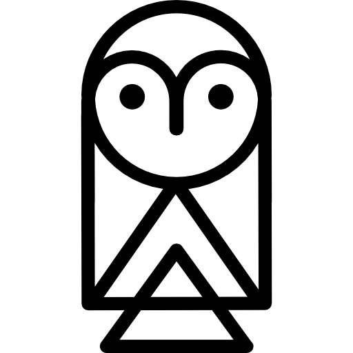 Owl cartoon outline  icon