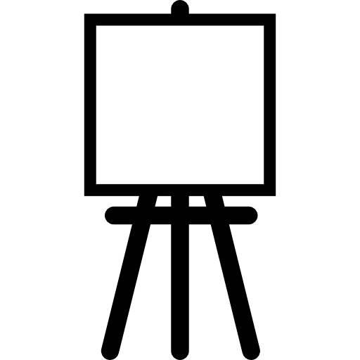 cavalletto da pittore con tela quadrata  icona