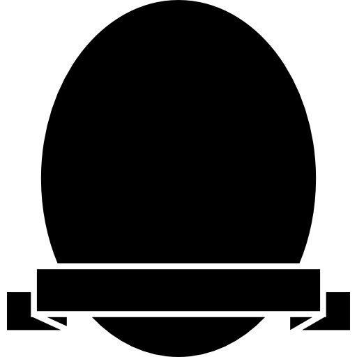 escudo de forma ovalada con estandarte  icono